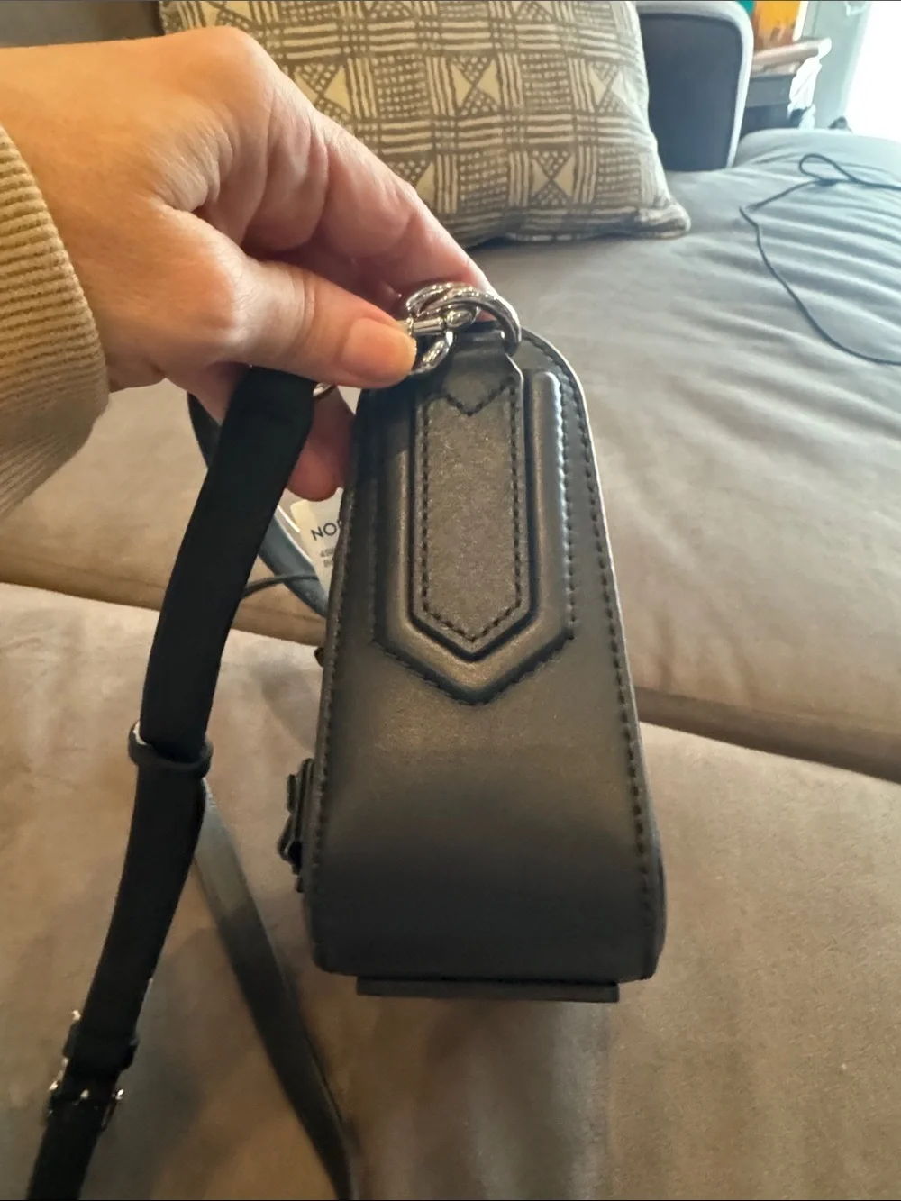Marc Jacobs Black Leather Floral Appliqué Crossbody